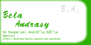 bela andrasy business card